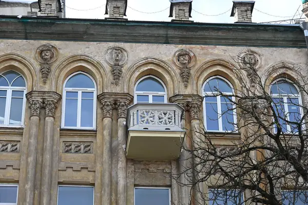 Fasada Starego Budynku Wilnie Lituania — Zdjęcie stockowe
