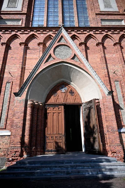 Régi Templom Város Központjában Pasvalys Lithuania Nyáron — Stock Fotó