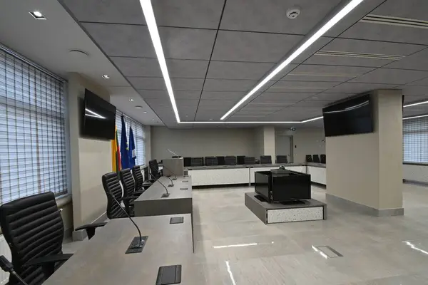modern office interior with a lot of people