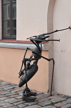 Kaunas, Litvanya 'daki eski metal heykel.