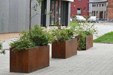 Modern şehrin sokak manzarası