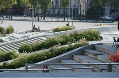 kaunas, Litvanya şehrin arka planında