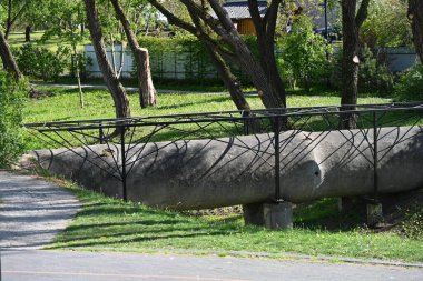 Parktaki eski ahşap çit