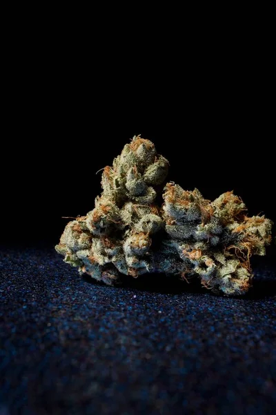Cannabis Auf Blaugrünem Glanz — Stockfoto