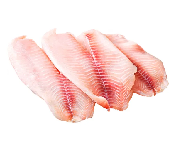 白を基調とした新鮮なティラピア魚の切り身 — ストック写真
