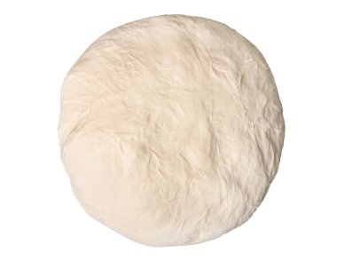 Ekmek için hamur ya da beyaz arka planda pizza..