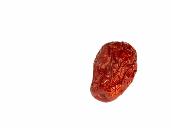 Dried Red Date Chinese Jujube White Background — Stock Photo, Image