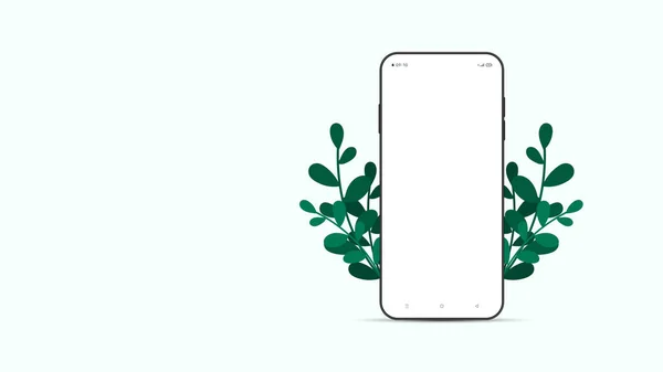 Çiçek yapraklı üç boyutlu akıllı telefon. Vektör çizimi. Bölüm 10