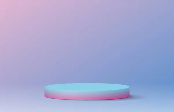 Mavi ve Pembe Podyum Şeker Renkli Gerçekçi 3D Tarzı. Vektör illüstrasyonu