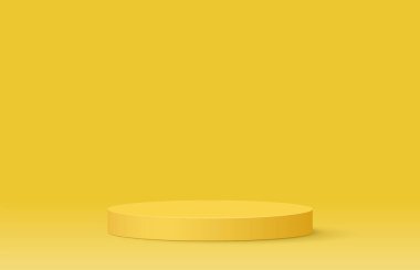 Sarı podyum gerçekçi 3D tasarım. Vektör illüstrasyonu 