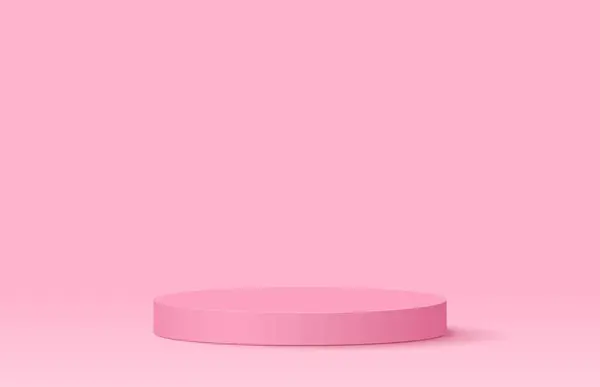 Pembe podyum gerçekçi 3D kağıt arka plan tasarımı. Vektör illüstrasyonu