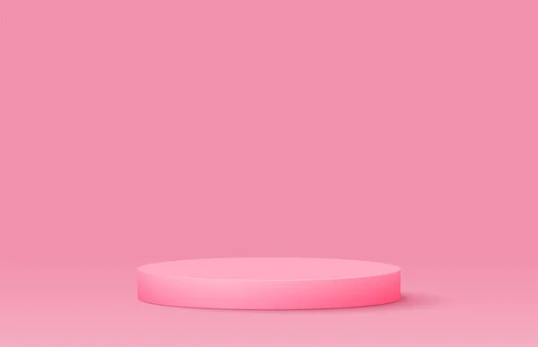 Pembe podyum gerçekçi 3D tasarım, renkli tasarım, Vektör illüstrasyonu