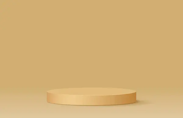 Altın podyum gerçekçi 3D kağıt arkaplan tasarımı. Vektör illüstrasyonu