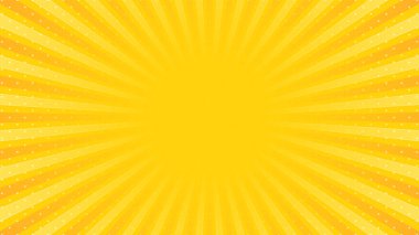 Sarı güneş ışınları, kağıt desenli arka plan. Soyut güneş ışınları desen tasarımı. Vektör illüstrasyonu