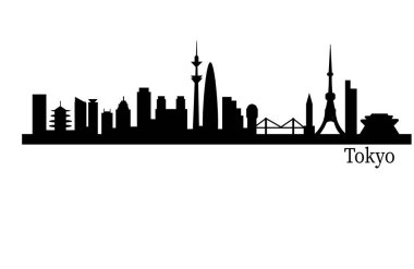 Tokyo Japonya şehir manzarası siluet