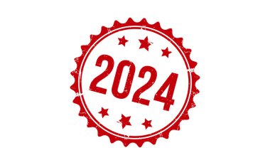 2024 stamp red rubber stamp on white background. 2024 stamp sign. 2024 stamp.
