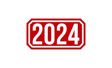 2024 Red Rubber Stamp vector design.