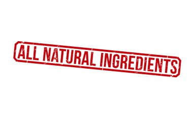 All Natural Ingredients Red Rubber Stamp vector design.