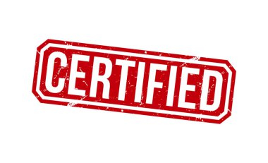 Certified stamp red rubber stamp on white background. Certified stamp sign. Certified stamp.
