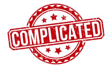 Complicated Red Rubber Stamp vector design.