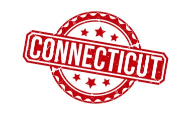 Connecticut stamp red rubber stamp on white background. Connecticut stamp sign. Connecticut stamp.