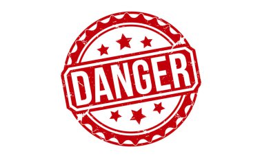 Danger Red Rubber Stamp vector design.