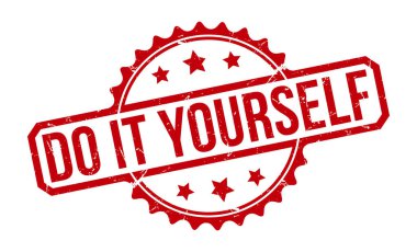 do it yourself Red Rubber Stamp vector design.