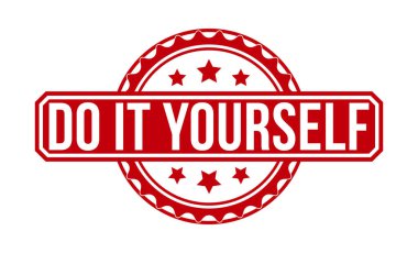 do it yourself Red Rubber Stamp vector design.