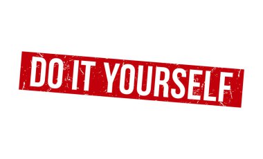 do it yourself Red Rubber Stamp vector design.