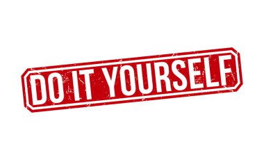 do it yourself Red Rubber Stamp vector design.