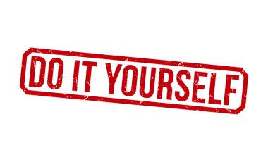 do it yourself stamp red rubber stamp on white background. do it yourself stamp.