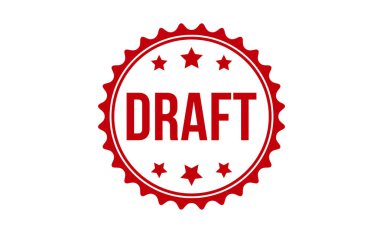 Draft stamp red rubber stamp on white background. Draft stamp sign. Draft stamp.