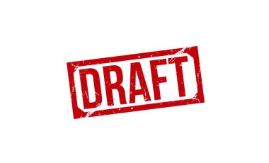 Draft stamp red rubber stamp on white background. Draft stamp sign. Draft stamp.