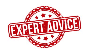 Expert Advice Red Rubber Stamp vector design.