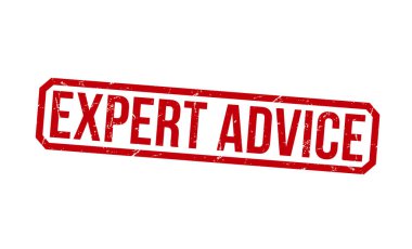 Expert Advice Red Rubber Stamp vector design.