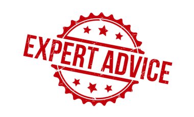 Expert Advice Red Rubber Stamp vector design.