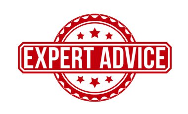 Expert Advice Red Rubber Stamp vector design.