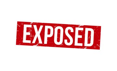 Exposed Red Rubber Stamp vector design.