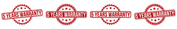 5 YEARS WARRANTY stamp red rubber stamp on white background. 5 YEARS WARRANTY stamp sign. 5 YEARS WARRANTY stamp.