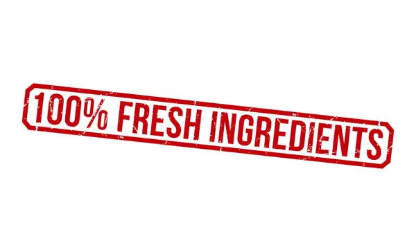 100 percentage Fresh Ingredients rubber stamp vector illustration on white background