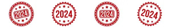2024 Red Rubber Stamp vector design.