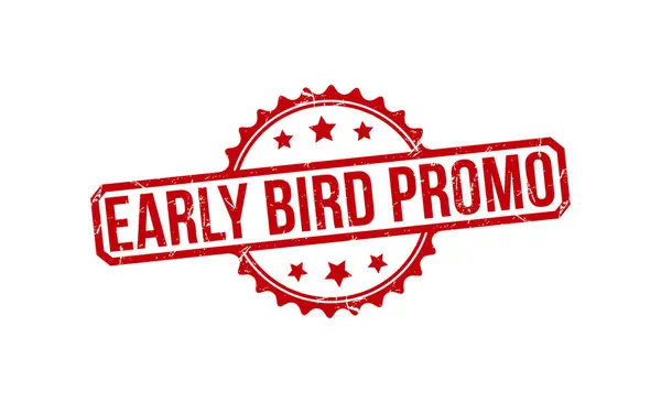 Early Bird Promo Red Rubber Stamp vector design.