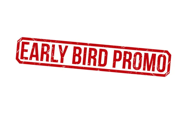 Early Bird Promo rubber stamp vector illustration on white background.