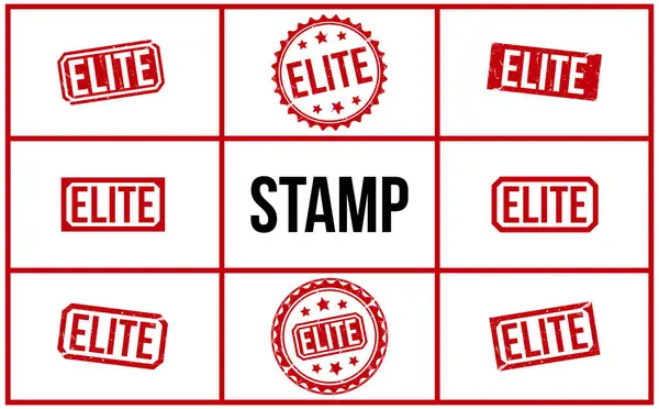 Elite Red Rubber Stamp vector design.