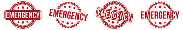 Emergency Red Rubber Stamp vector design.