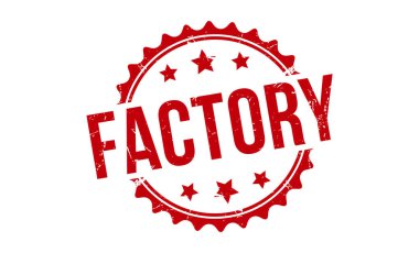 Factory rubber stamp on white background. Factory Rubber Stamp.