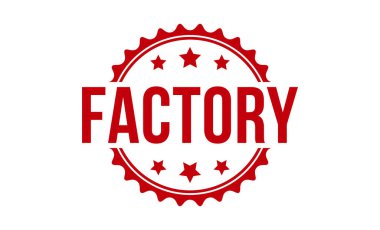 Factory rubber stamp on white background. Factory Rubber Stamp.