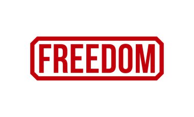 freedom Red Rubber Stamp vector design.