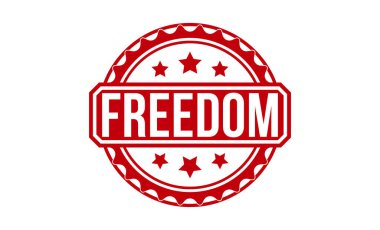 freedom Red Rubber Stamp vector design.