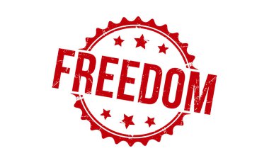 freedom Red Rubber Stamp vector design.